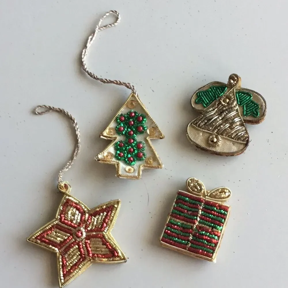 4 Handmade Christmas ornaments star angel gift deco decorations